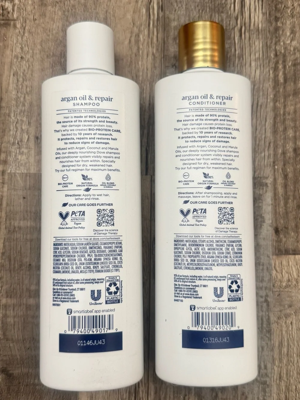Dove Argan Oil & Repair Damage Therapy Shampoo - White